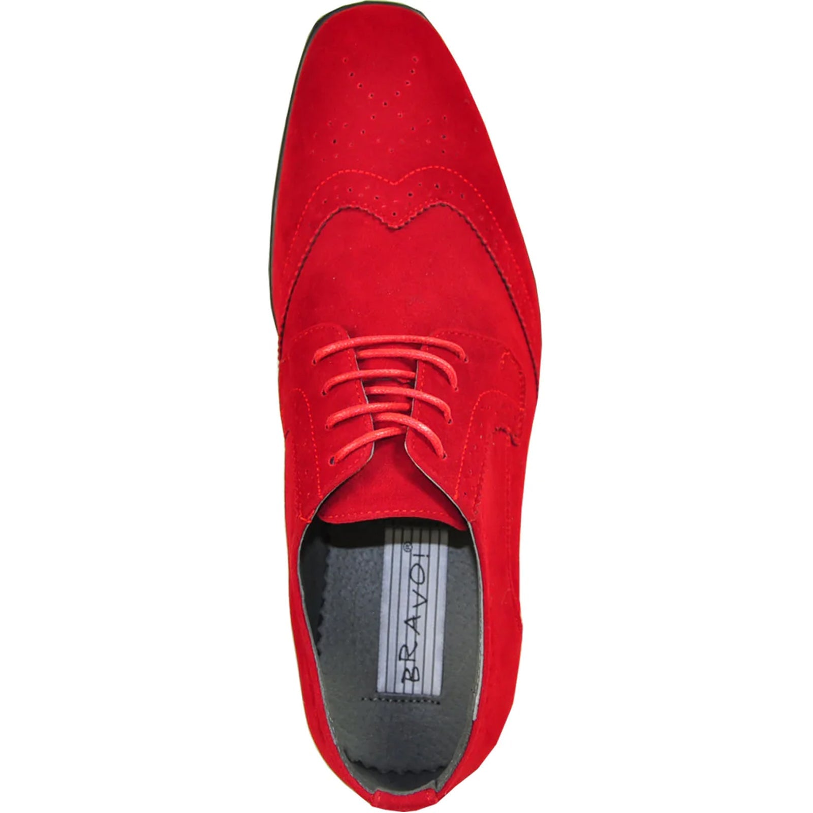 (POSSIBLE COPY) (POSSIBLE COPY) (POSSIBLE COPY) Mens Vegan Suede Wedding & Prom Wingtip Lace Up Dress Shoe in Red