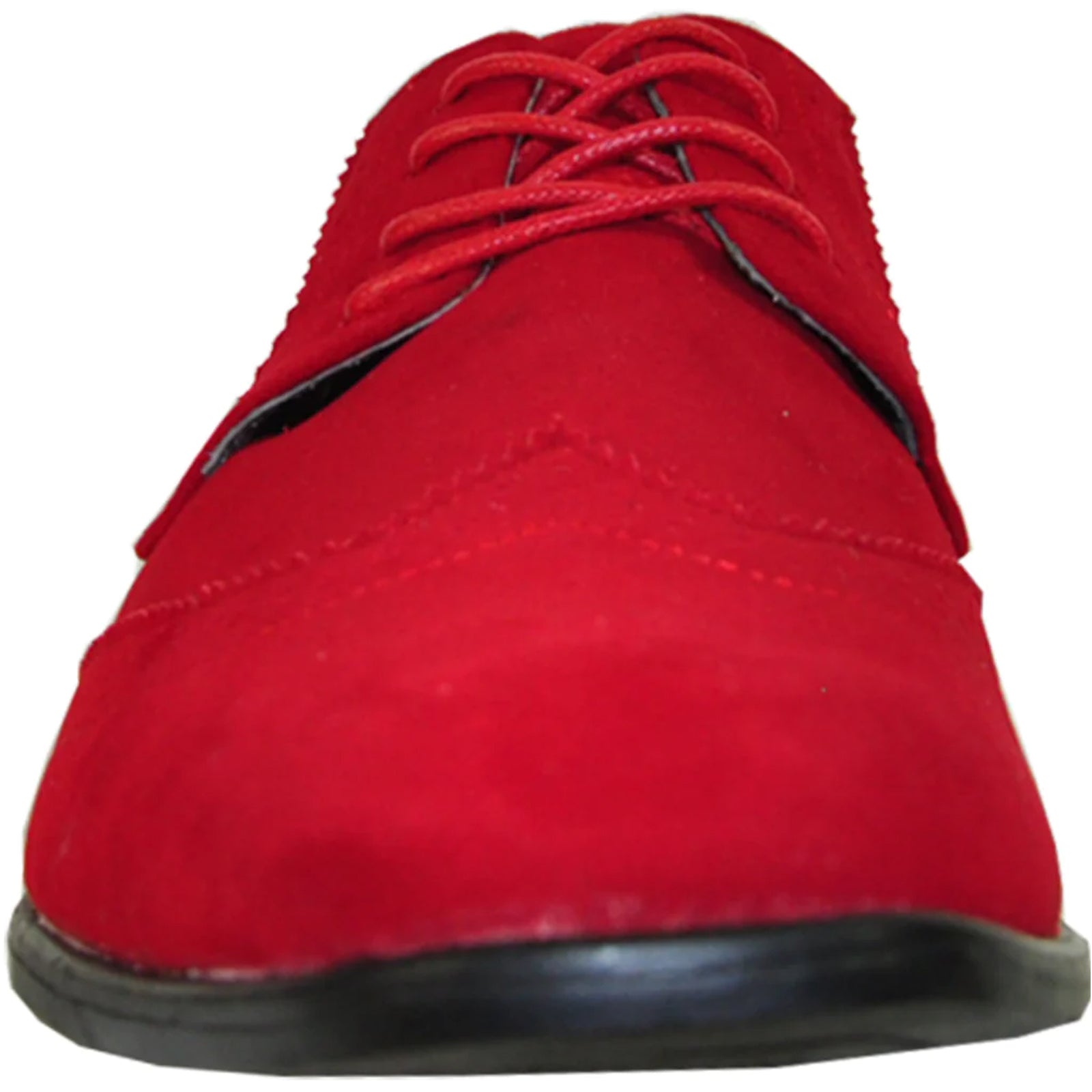 (POSSIBLE COPY) (POSSIBLE COPY) (POSSIBLE COPY) Mens Vegan Suede Wedding & Prom Wingtip Lace Up Dress Shoe in Red