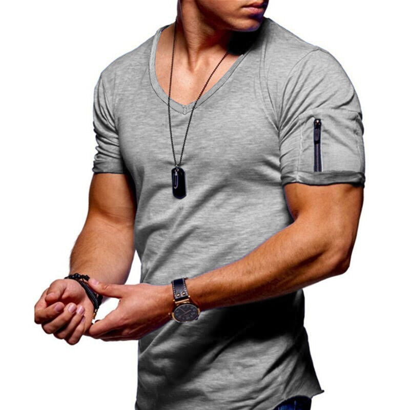 V-Neck Muscle Tee Stretch Fabric Slim Fit – Axel