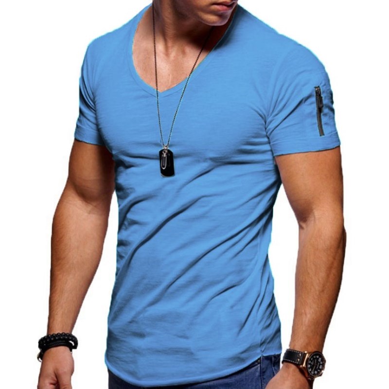 V-Neck Muscle Tee Stretch Fabric Slim Fit – Axel