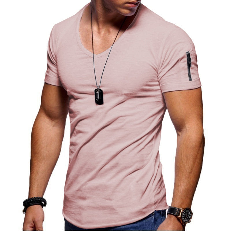 V-Neck Muscle Tee Stretch Fabric Slim Fit – Axel