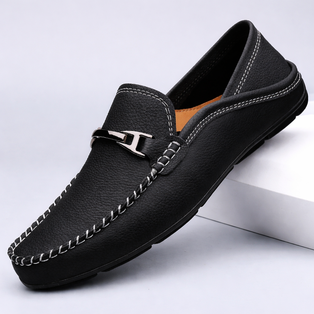 Leather Loafer Cushioned Footbed Flexible Sole – Sarro