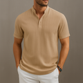Band collar linen popover shirt in Black – TARLANO