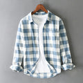 Brushed Cotton Check Shirt Button-Down Curved Hem – Wick