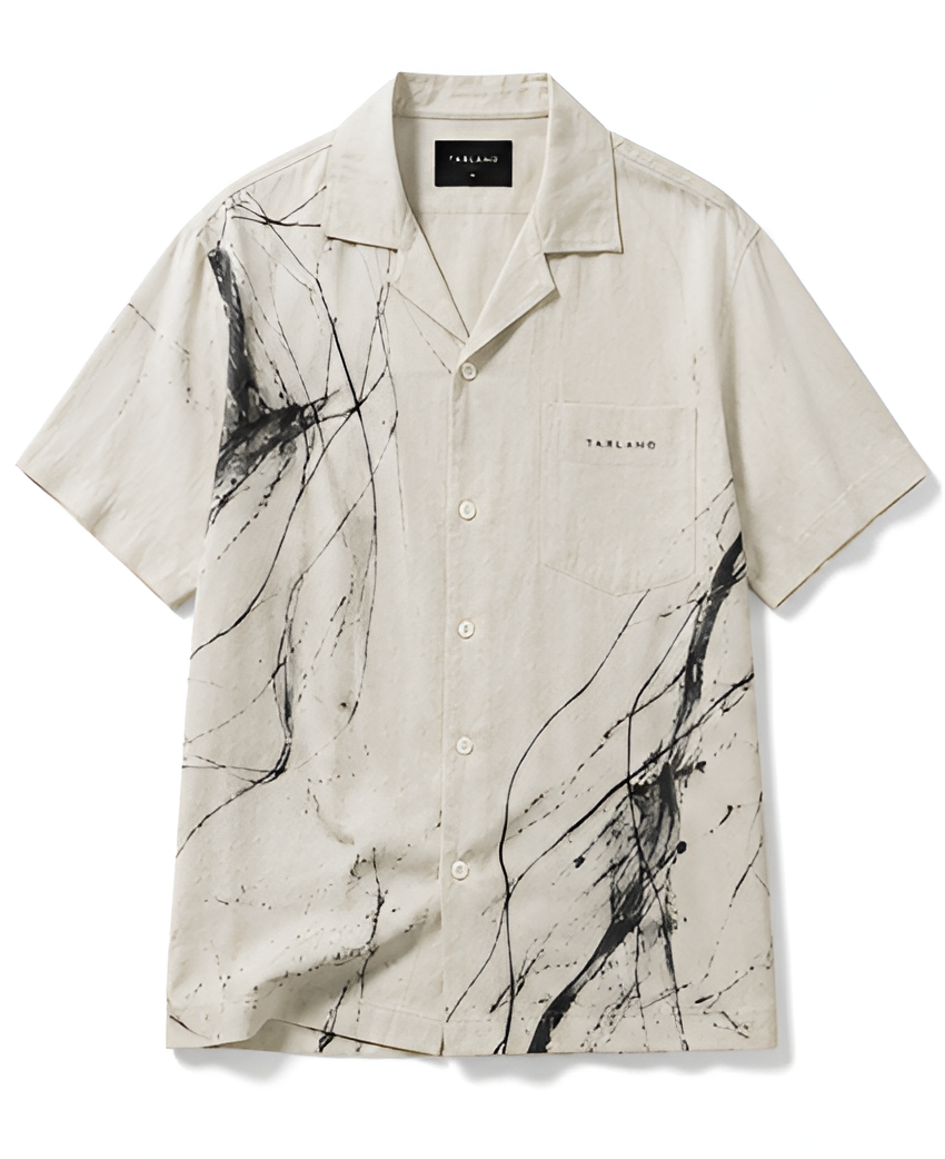Coastal Ink Camp Collar Shirt - Ivory