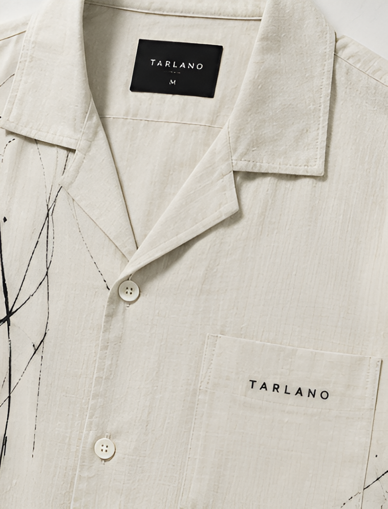 Coastal Ink Camp Collar Shirt - Ivory