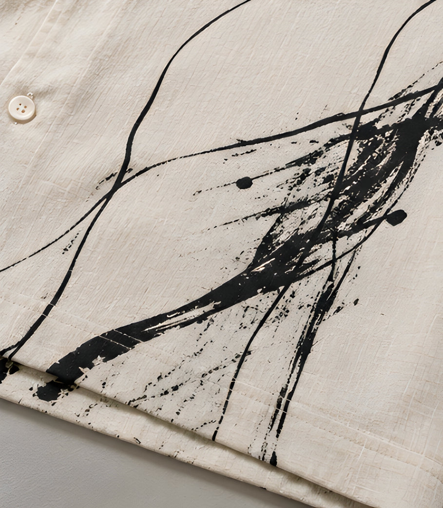 Coastal Ink Camp Collar Shirt - Ivory
