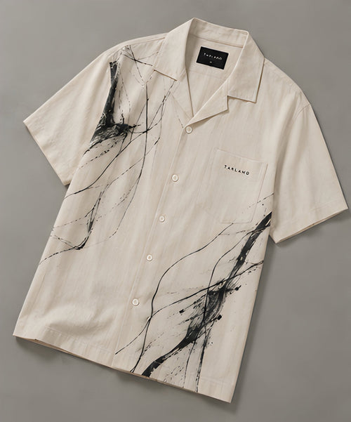 Coastal Ink Camp Collar Shirt - Ivory