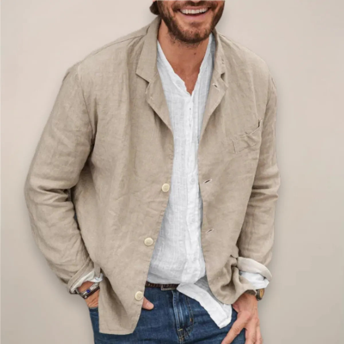Linen Blazer Lightweight Open-Front – Drift