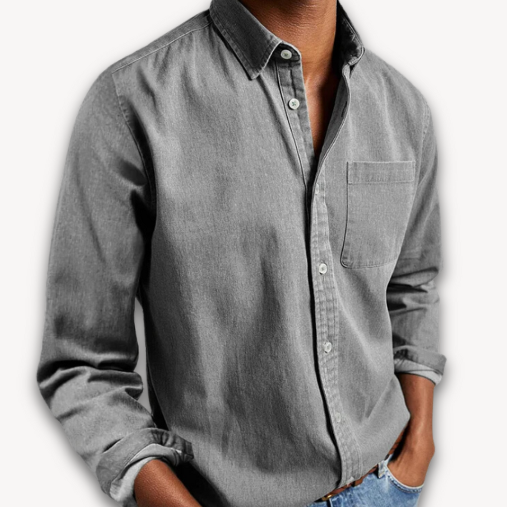 Men's Long Sleeve Button-Down Shirt in Black – Beck
