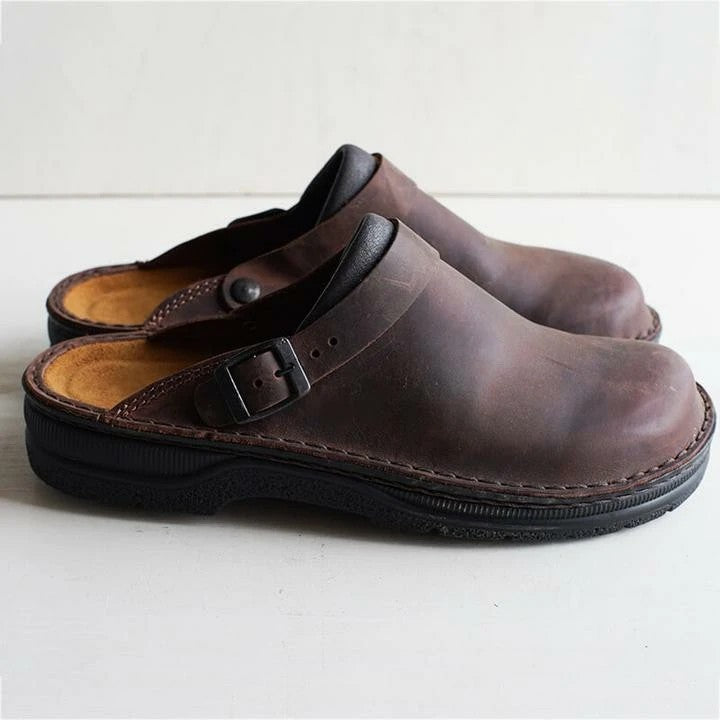 Leather Slip-On Clogs Orthopedic Insole Wide Fit – Caldo