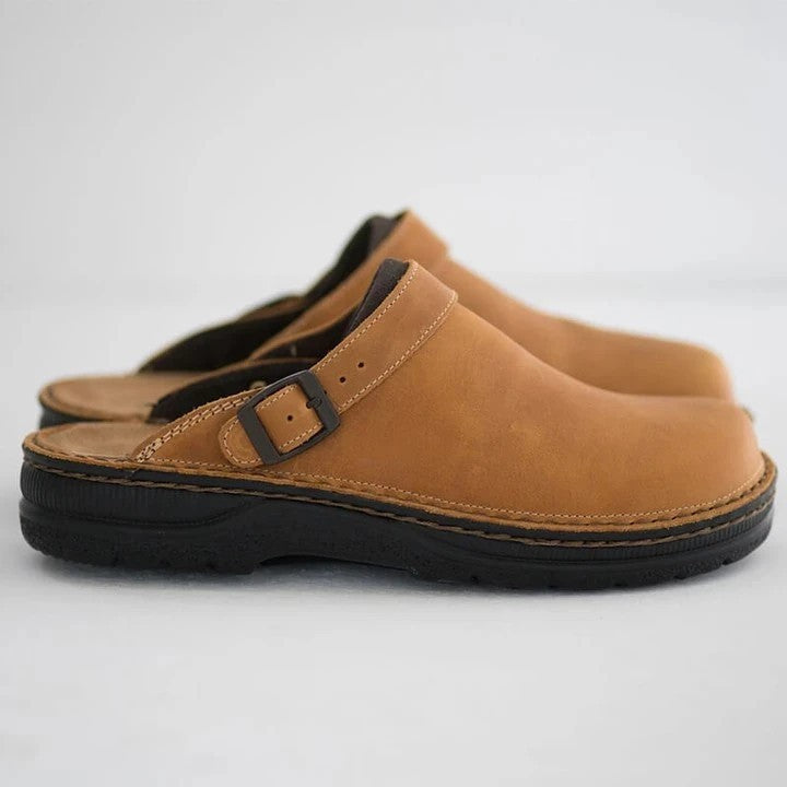 Leather Slip-On Clogs Orthopedic Insole Wide Fit – Caldo
