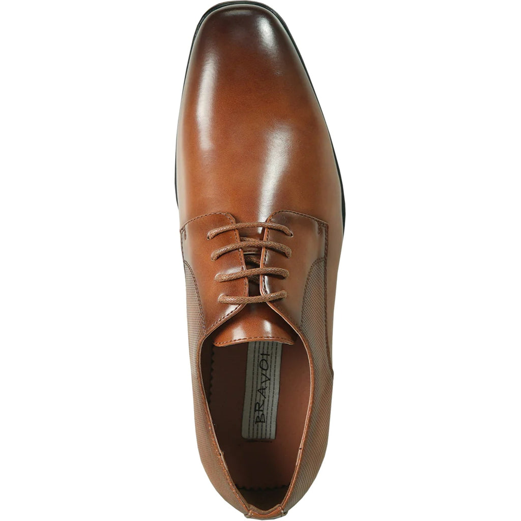 Plain Toe Lace-Up Oxford Dress Shoe Vegan Leather Brown – Garco
