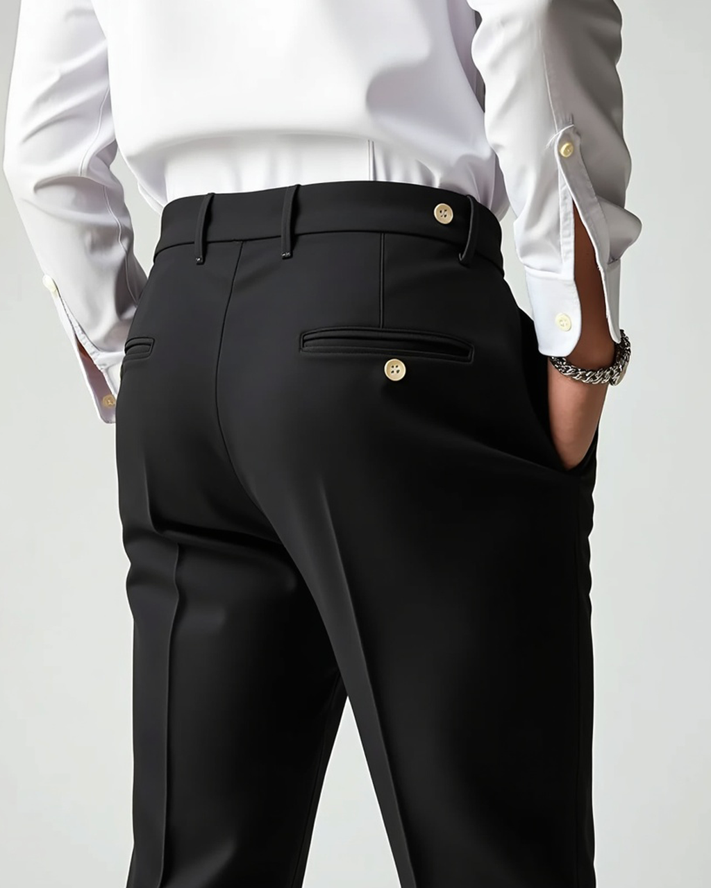 Pleated Front Dress Trousers Slim Tailored Fit Belt Loops – Pren