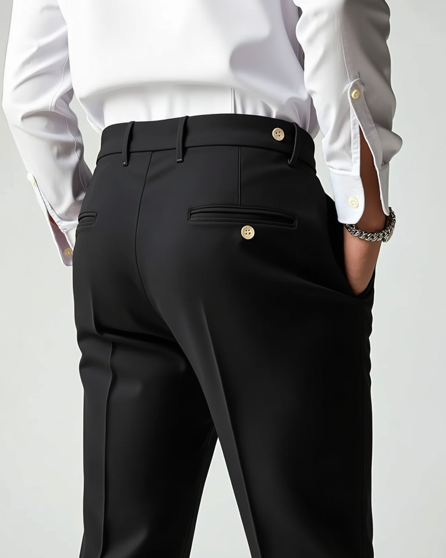 Pleated Front Dress Trousers Slim Tailored Fit Belt Loops – Pren