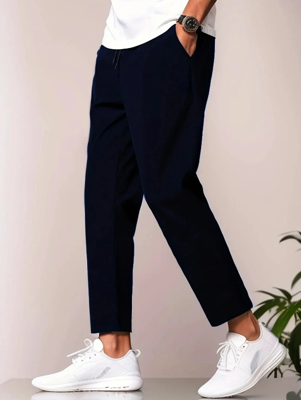 Tapered Lightweight Casual Trousers Elastic Waist Modern Fit – Thorn