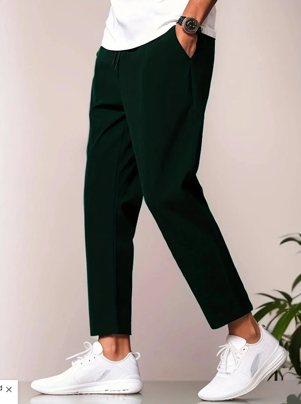Tapered Lightweight Casual Trousers Elastic Waist Modern Fit – Thorn