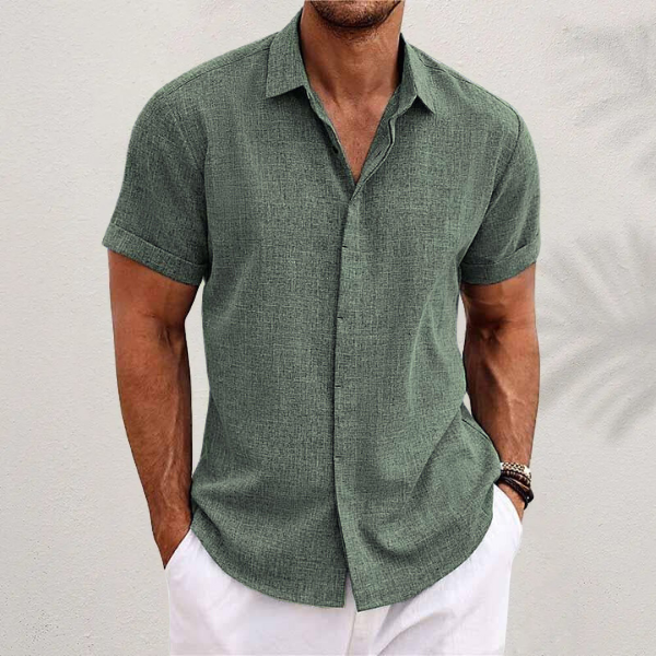 Classic Collar Short Sleeve Shirt in Beige – Loch