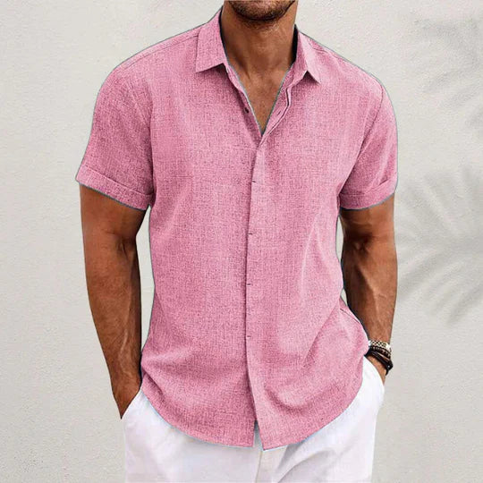 Classic Collar Short Sleeve Shirt in Beige – Loch