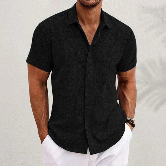 Classic Collar Short Sleeve Shirt in Beige – Loch