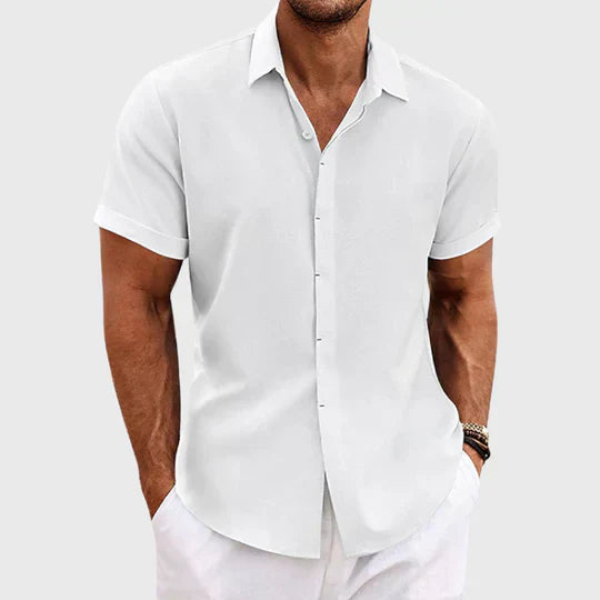 Classic Collar Short Sleeve Shirt in Beige – Loch