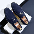 Model wearing black suede slip-on loafer – TARLANO