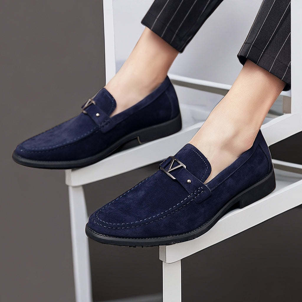 Suede Slip-On Loafer Round Toe Low Heel – Morven