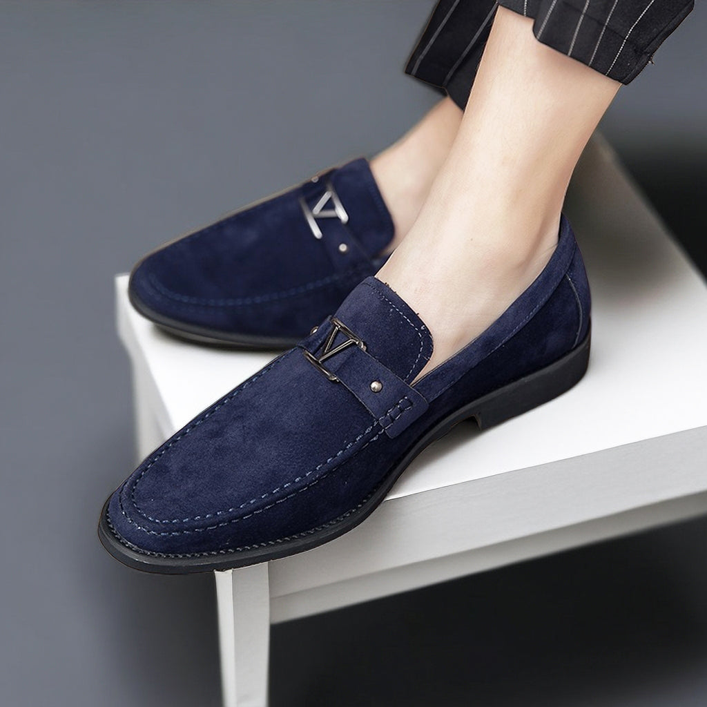 Suede Slip-On Loafer Round Toe Low Heel – Morven