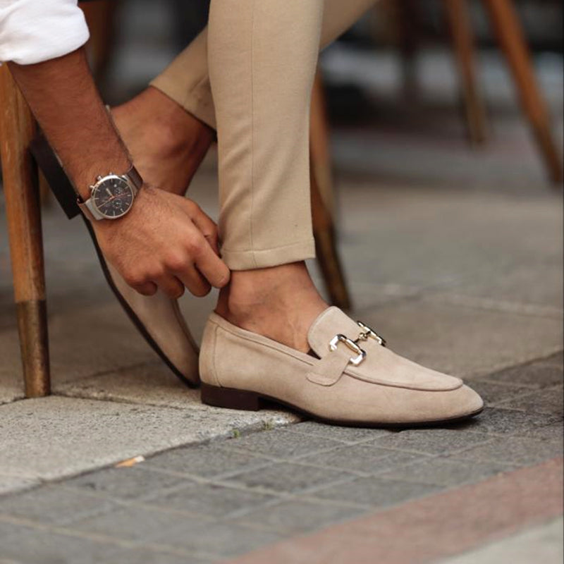 Suede Horsebit Loafer Almond Toe Slip-On – Torval