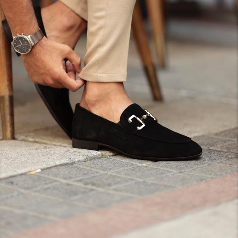 Suede Horsebit Loafer Almond Toe Slip-On – Torval