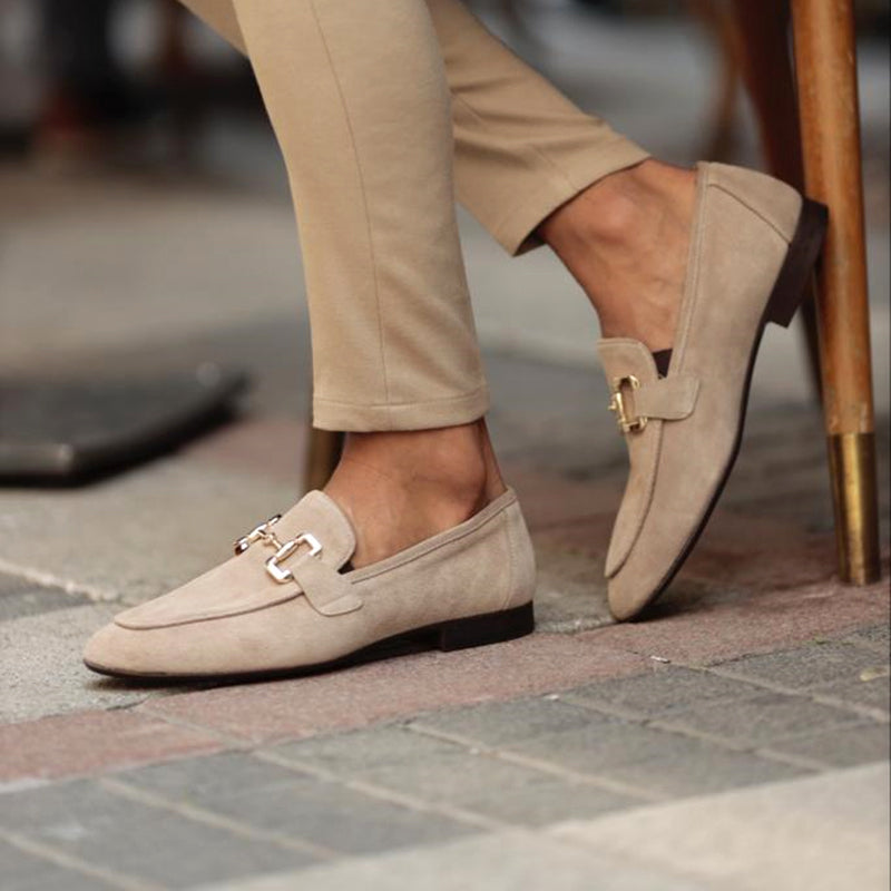 Suede Horsebit Loafer Almond Toe Slip-On – Darro