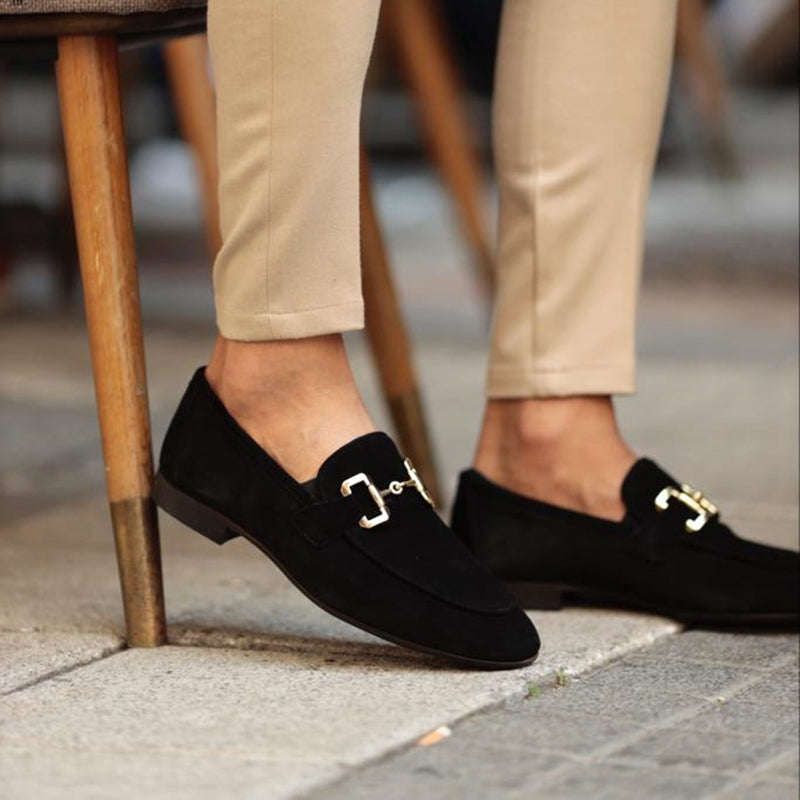 Suede Horsebit Loafer Almond Toe Slip-On – Torval
