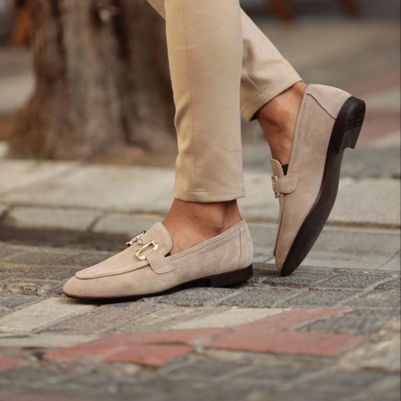 Suede Horsebit Loafer Almond Toe Slip-On – Torval