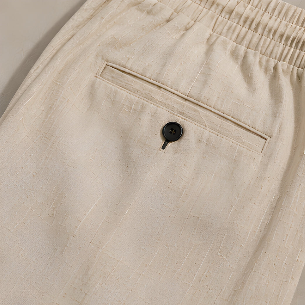 Monaco Linen Trouser – Sand Beige