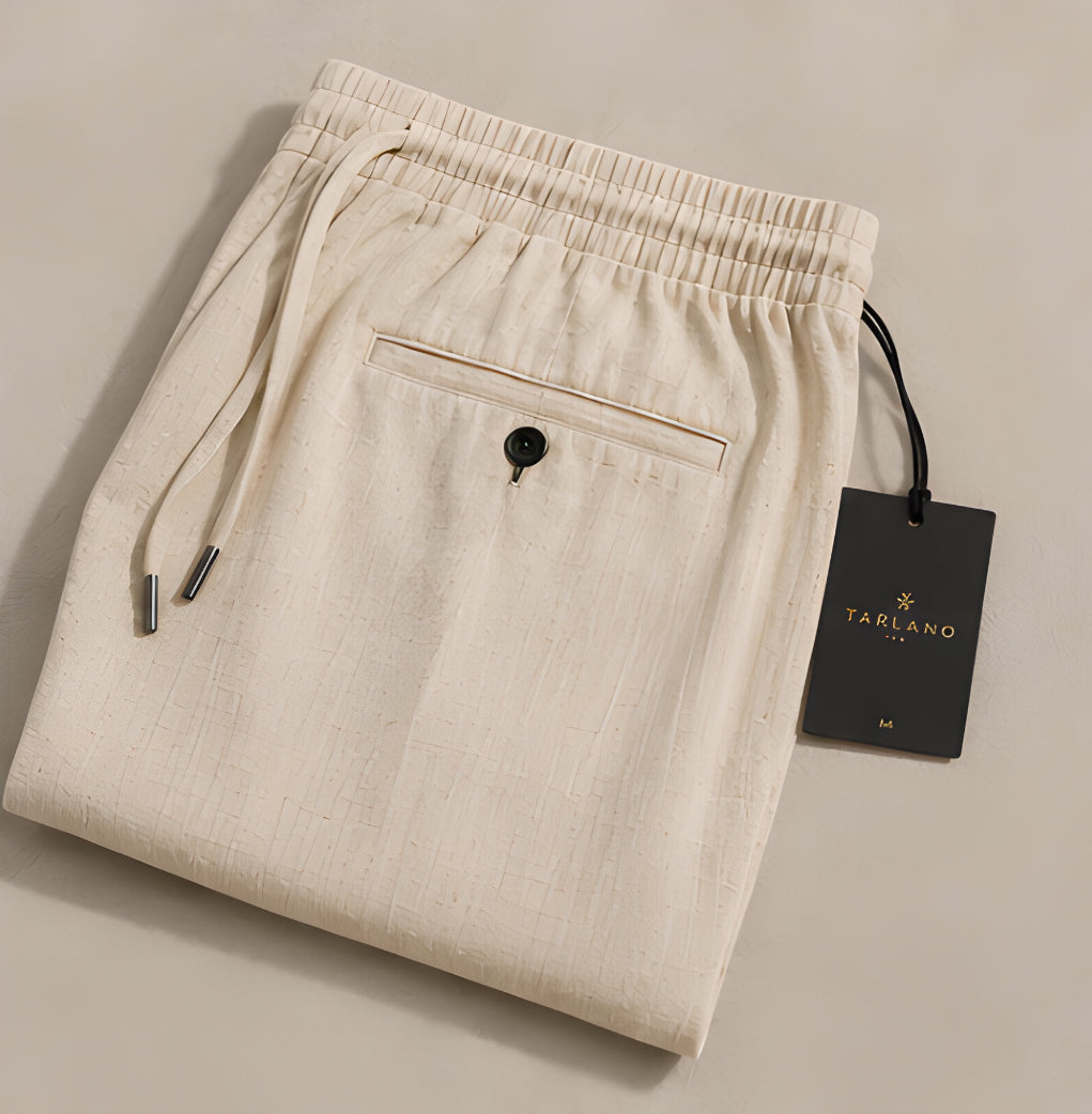 Monaco Linen Trouser – Sand Beige