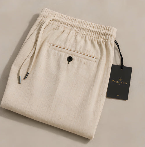 Monaco Linen Trouser – Sand Beige