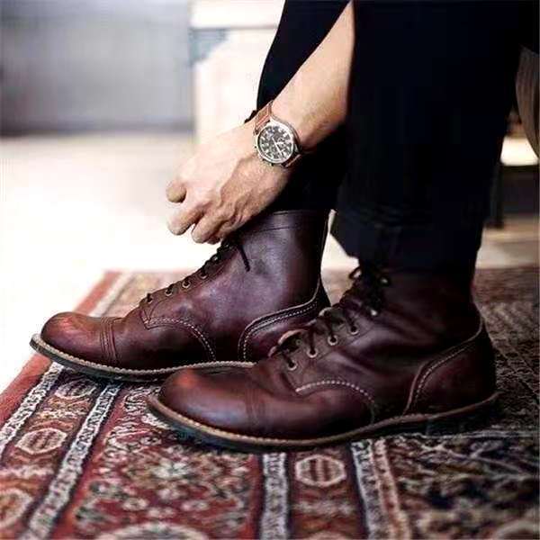 Men's Lace-Up Distressed Leather Ankle Boot – Garve