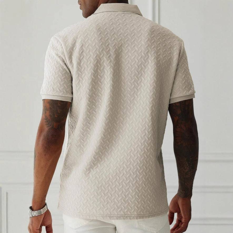 Polo Shirt Textured Knit Tailored Fit – Wolfe