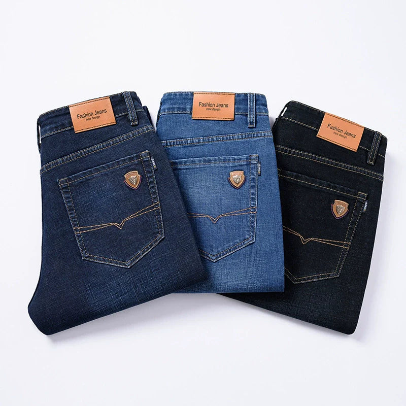 Stretch Cotton Denim Jeans Structured Fit – Mercer