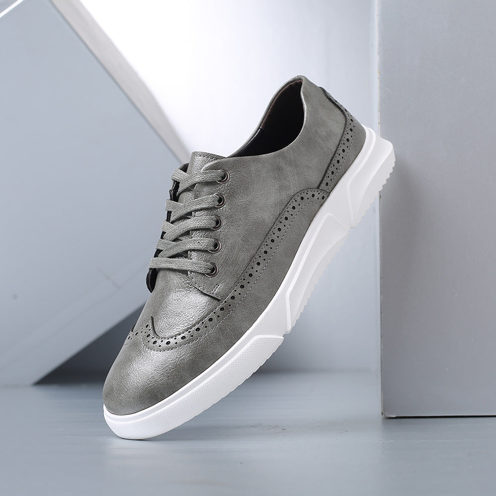 Leather Brogue Sneaker Lace-Up Cushioned Sole – Farro