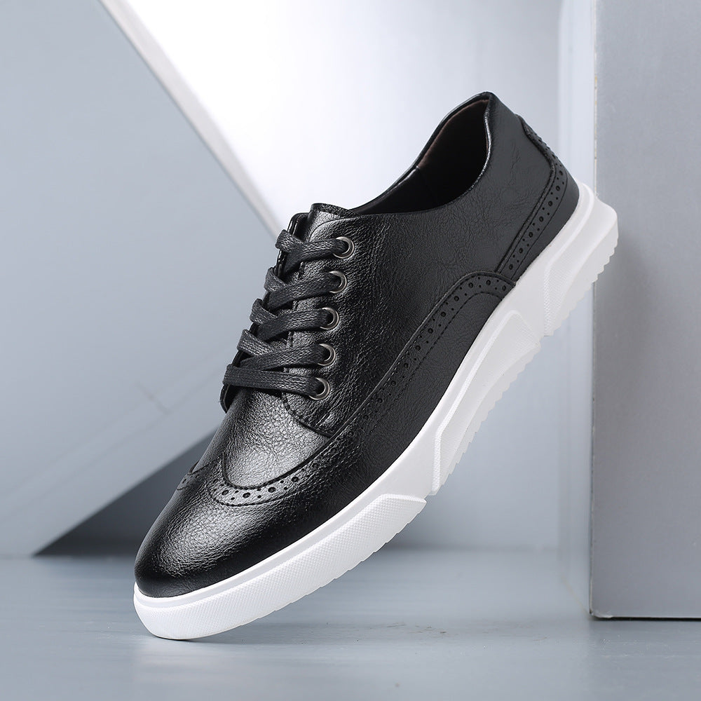 Leather Brogue Sneaker Lace-Up Cushioned Sole – Farro