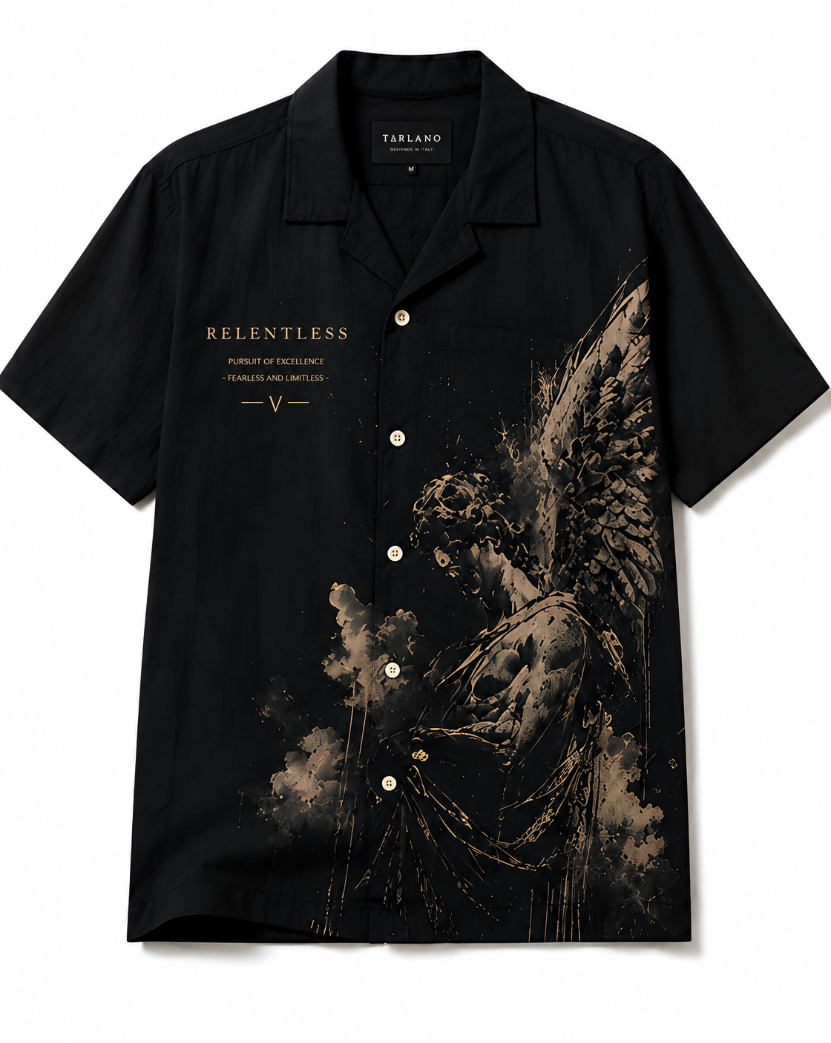 Relentless Graphic Resort Shirt - Black