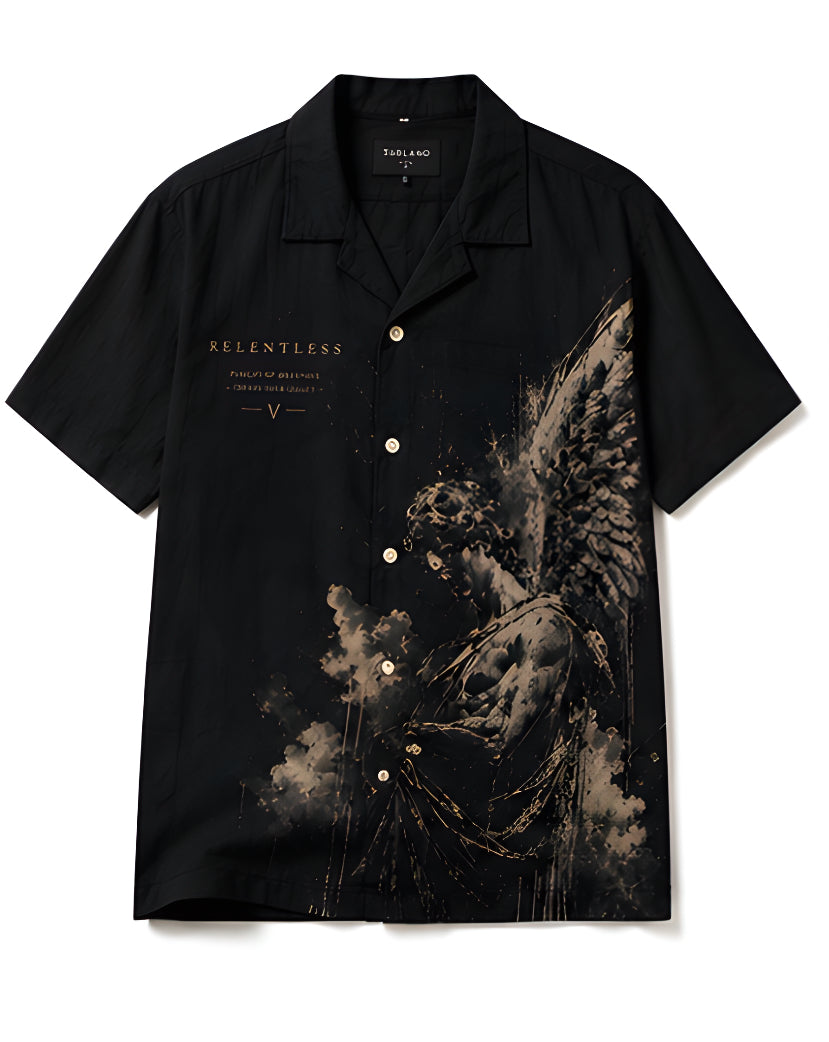 Relentless Graphic Resort Shirt - Black