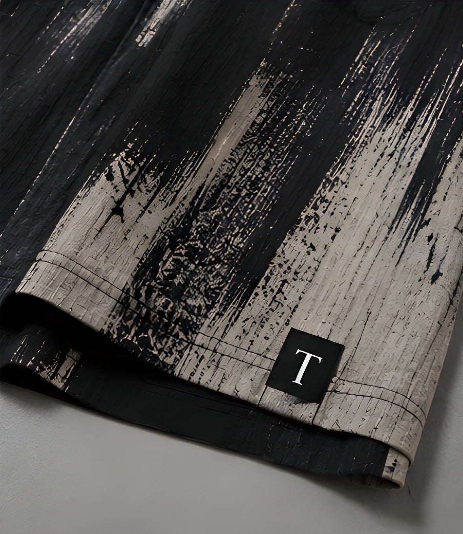 Relentless Brushstroke Camp Collar Shirt - Black