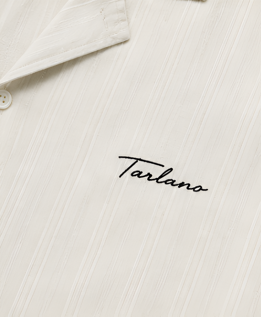 Riviera Textured Camp Collar Shirt – Ivory