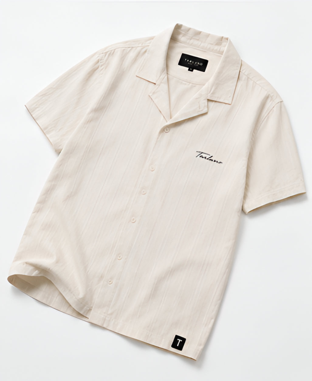 Riviera Textured Camp Collar Shirt – Ivory
