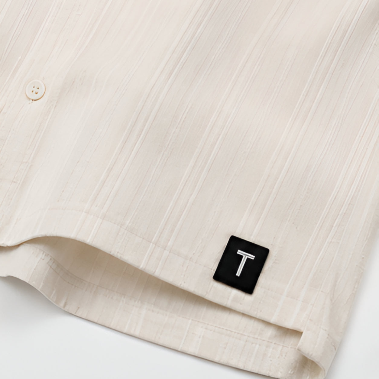 Riviera Textured Camp Collar Shirt – Ivory