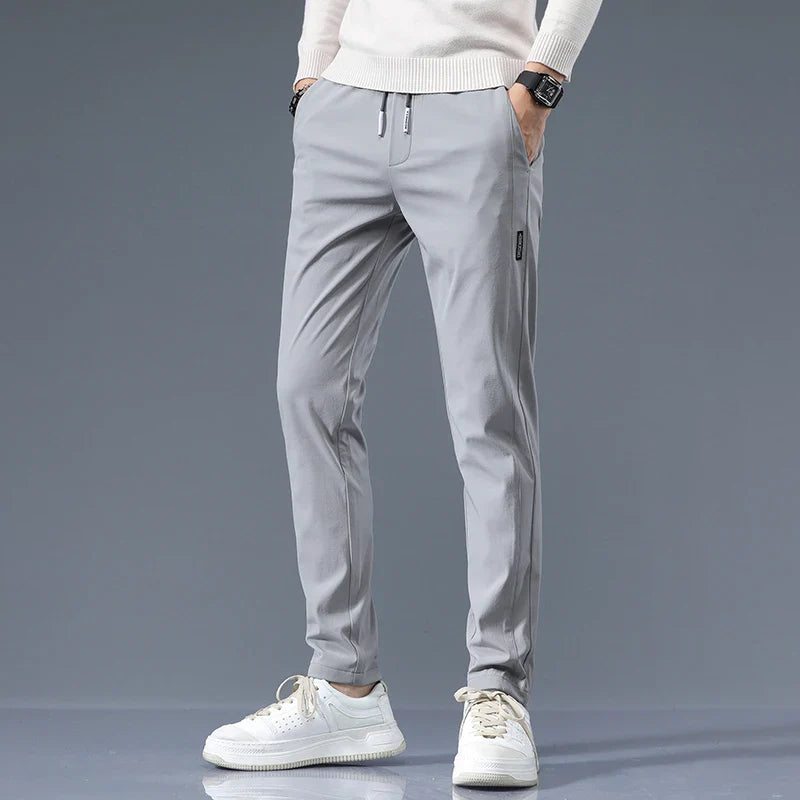 Slim Fit Cotton Blend Trousers – Spence