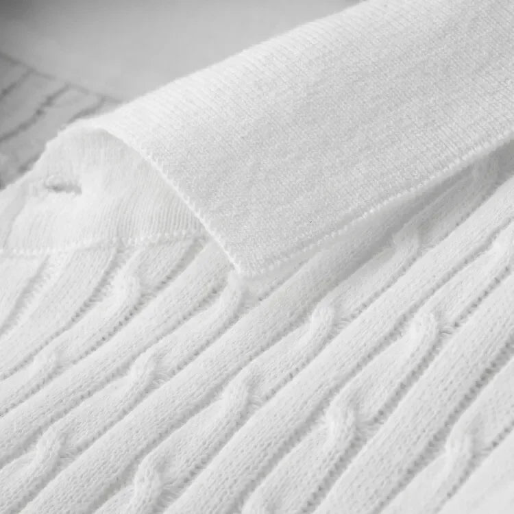 Cotton Polo Textured Knit Tailored Fit – Fenro