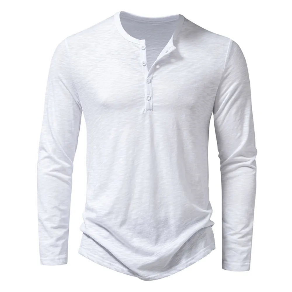 Cotton Henley Slim Fit Short Sleeve – Pave